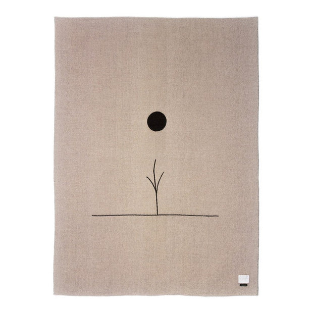 Midnight Sun Reversible Baby Alpaca Throw, Oatmeal/Black