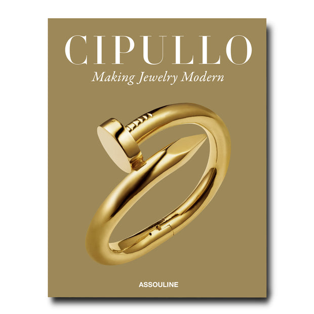 Book cover of 'Cipullo: Making Jewelry Modern' by Assouline with a gold ring design.