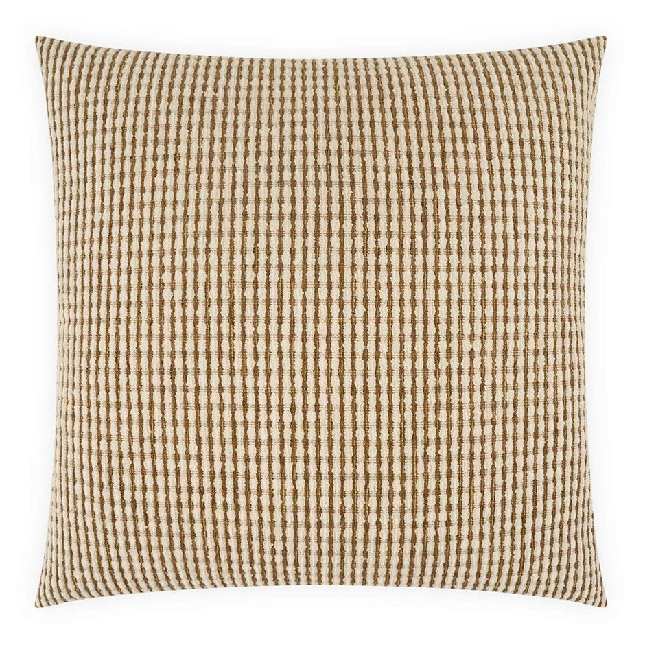 A square-shaped throw pillow with a solid pattern in a cognac color.