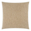 A square-shaped throw pillow with a solid pattern in a cognac color.