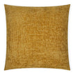 A square-shaped throw pillow with a solid gold color and a textured surface, likely made from a blend of materials including polyester and feather down.