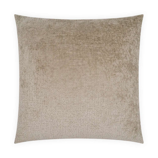 A square-shaped throw pillow with a solid tan otter color.