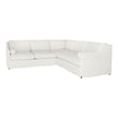A white Cisco Dalia 2-Arm Sectional sofa with a right arm facing design, including two bolster pillows.