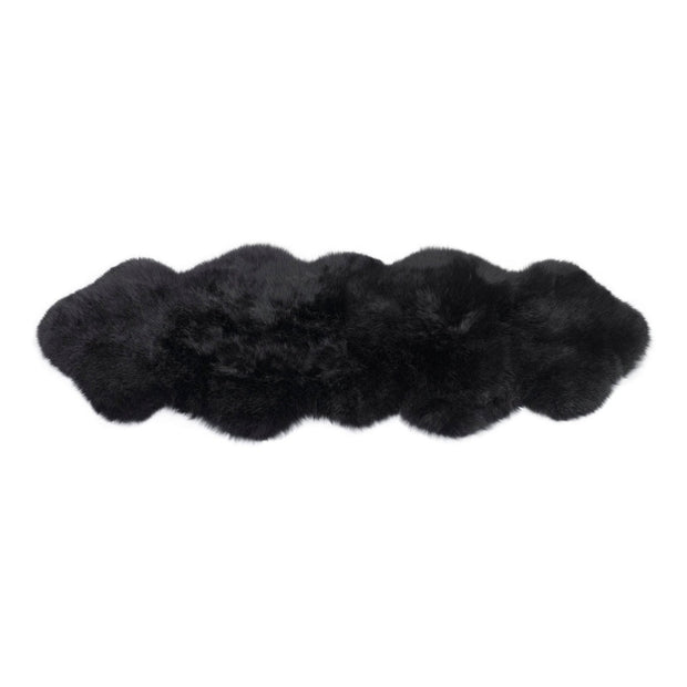 double pelt sheepskin in black