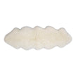 A long white wool rug with a plush texture, displayed on a clear background.