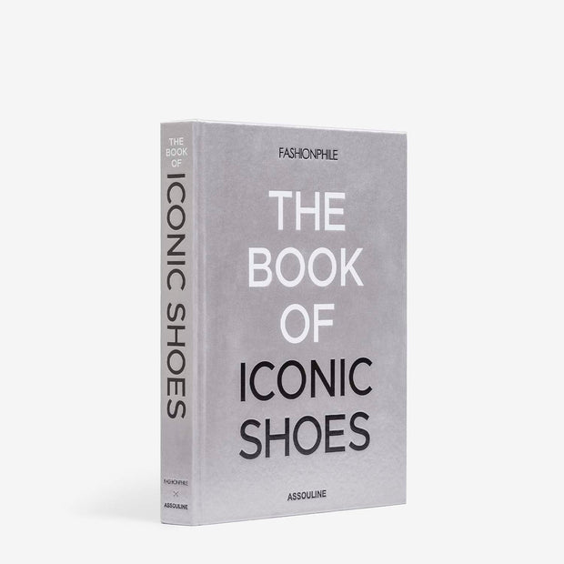Assouline Fashionphile decor book featuring iconic shoes with elegant cover and detailed interior pages on classic footwear.