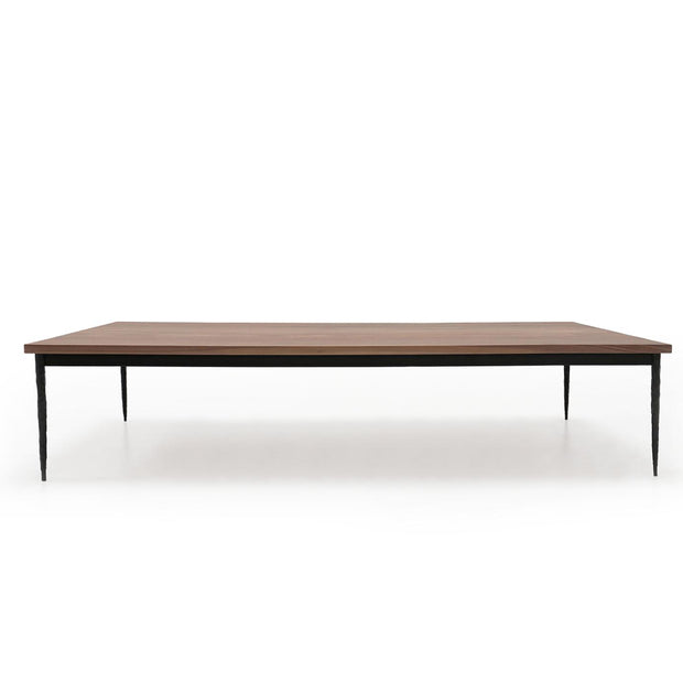 Verellen Giacometti Rectangular Coffee Table Walnut Hand-Hammered Steel