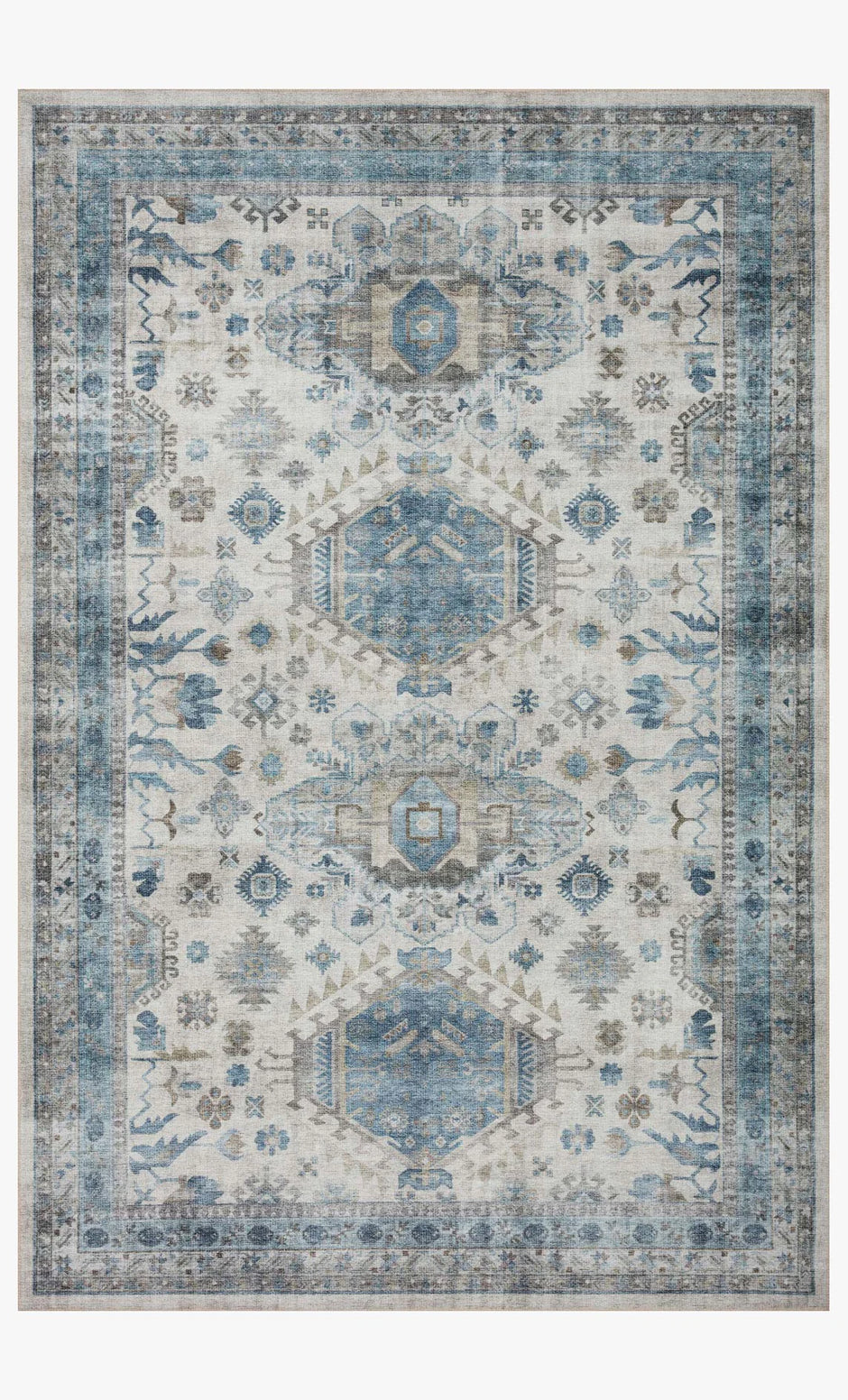 Vintage Look Rug Blue