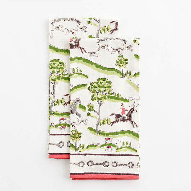 Hunt Scene Tea Towels Set/2 - Maaribu