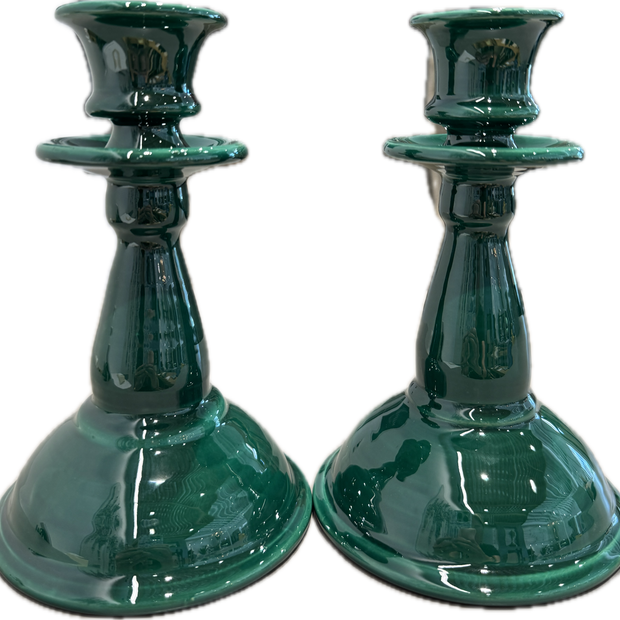 Pair Apulian Ceramic Candle Holders