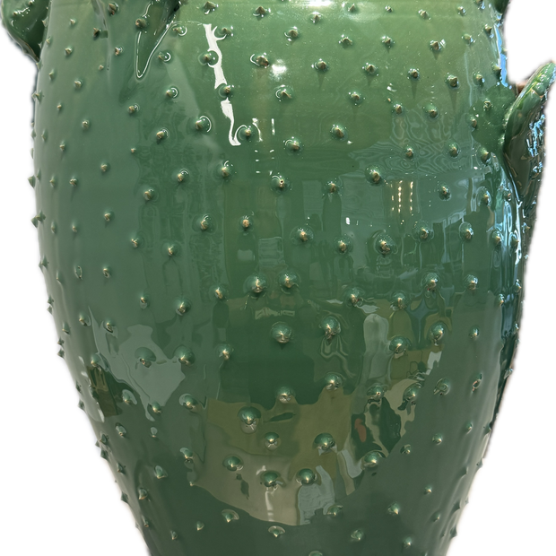 Apulian Ceramic Cactus Vase Green