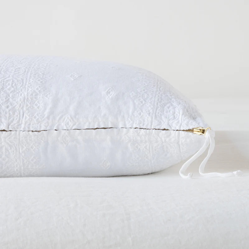 Ines Throw Pillow, Lumbar White