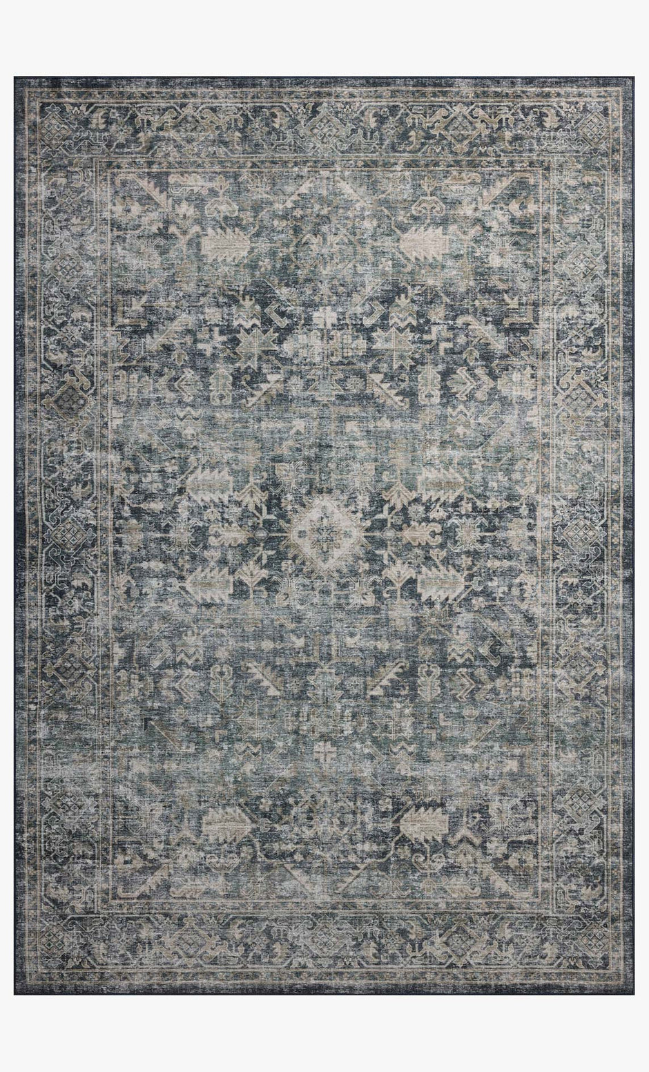 Josie Rug Ocean/Natural 2'3" x 3'9" - Maaribu