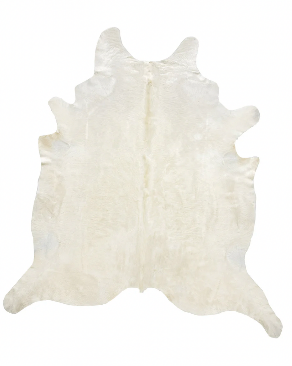 Cowhide Rug L White/Ivory - Maaribu