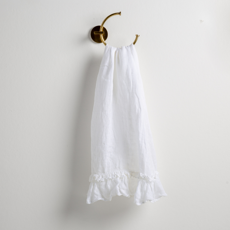 Linen Whisper Guest Towel White