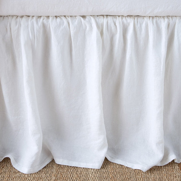 Linen Bed Skirt White Cal/Eastern King