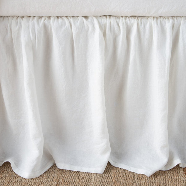 Linen Bed Skirt Winter White Cal/Eastern King