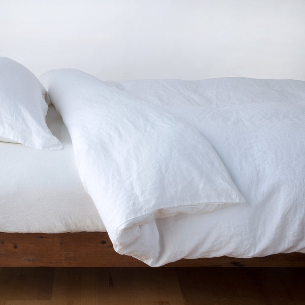 Linen Duvet Cover White Queen