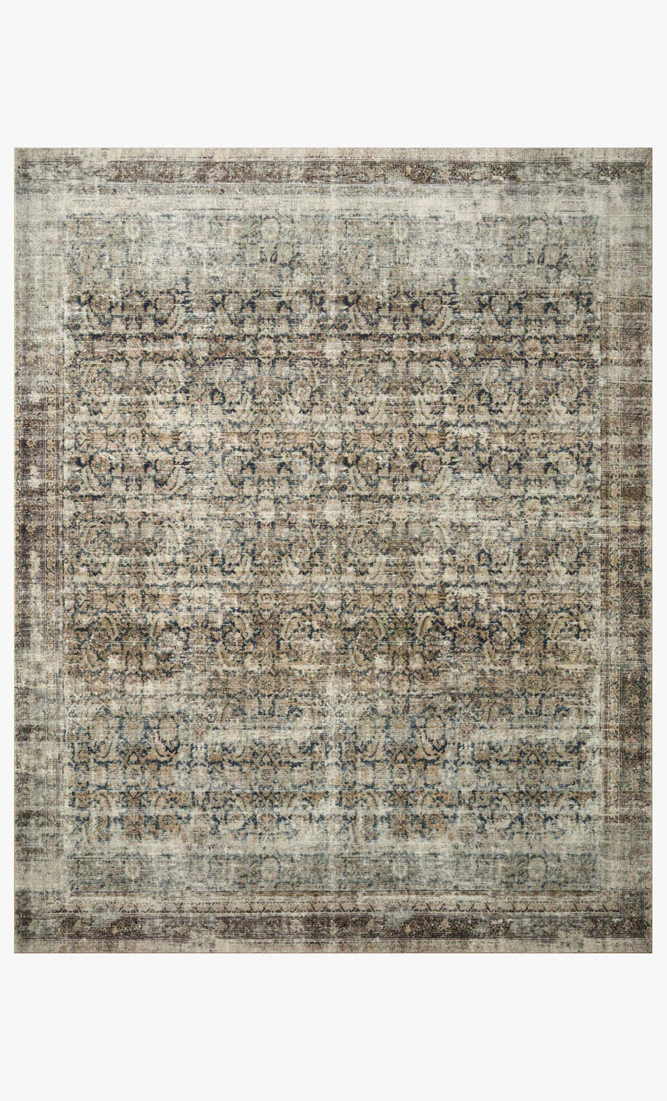 Morgan Rug Navy/Sand 2'3" x 3'6" - Maaribu
