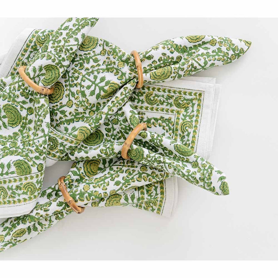 Round Bamboo Napkin Ring Set/4 - Maaribu