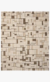 Abstract Grid Rug, Coffee/Natural, 7'9" x 9'9"