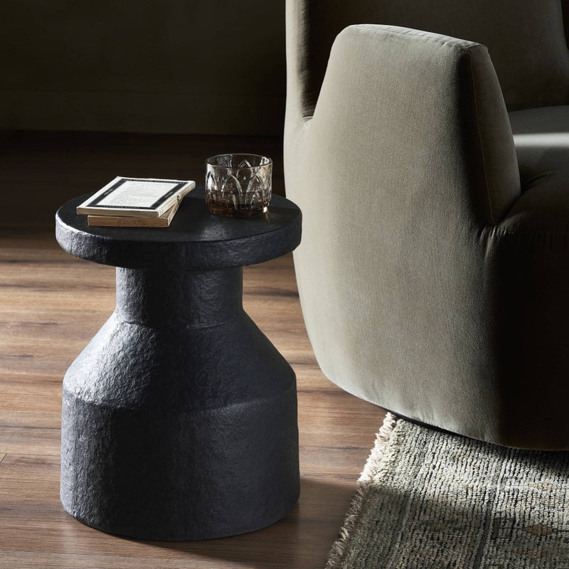 Odeon Distressed Graphite Concrete End Table