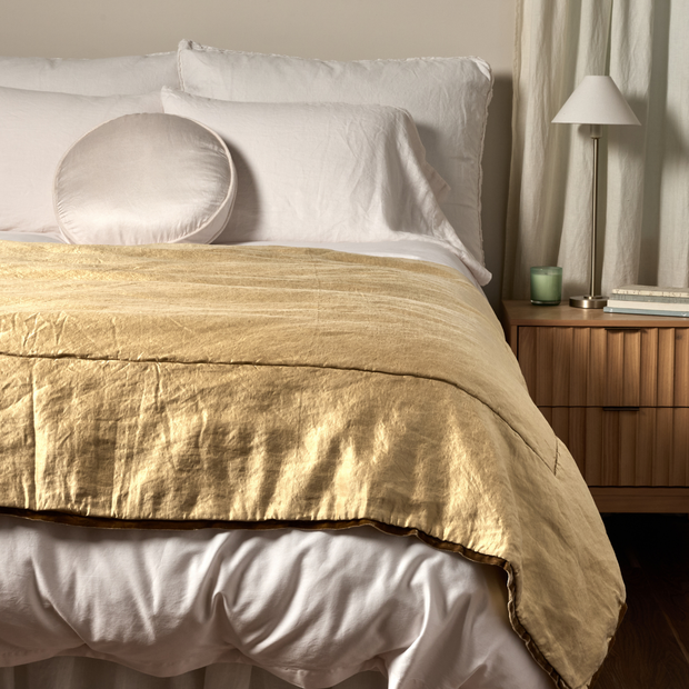 Bella Notte Paloma silk charmeuse throw blanket in honeycomb pattern, showcasing soft, luxurious fabric and elegant design.