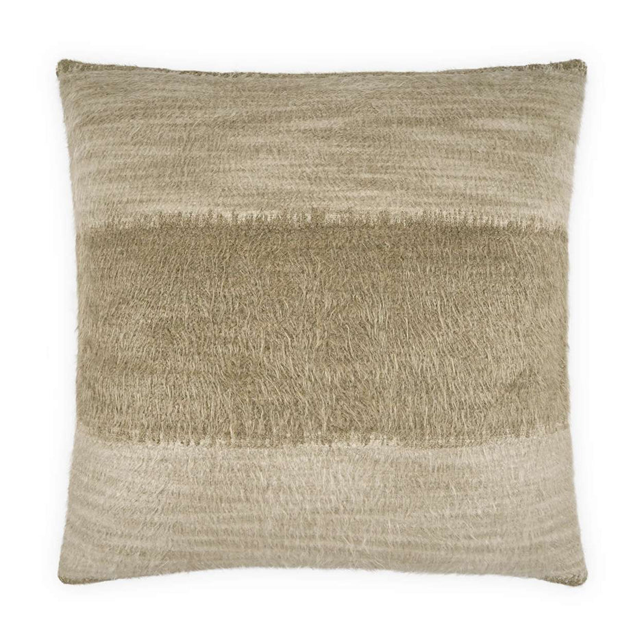 A square-shaped throw pillow with a solid pattern in a biscotti color.