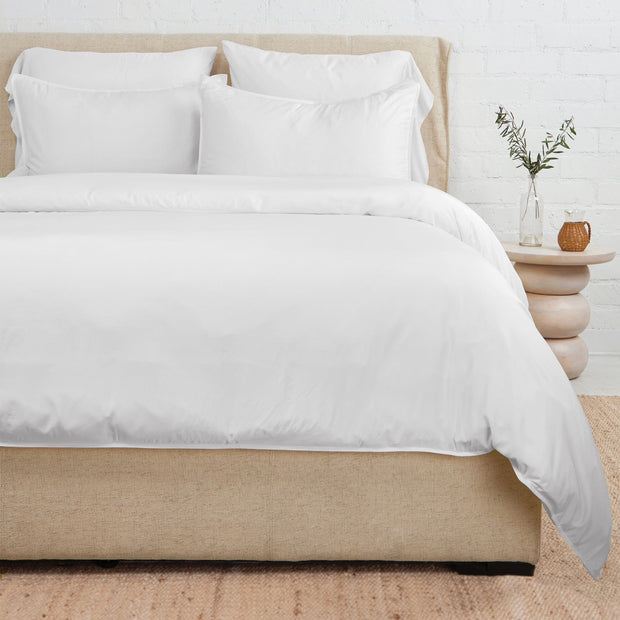 Parker Bamboo Twin Duvet Set, White Duvet and Standard Sham