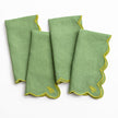 Scalloped Buti Forest Shade Napkins Set/4 - Maaribu