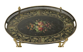 Vintage French Tole Painted Tray Table