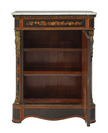 Vintage French Marble Top Marquetry Cabinet