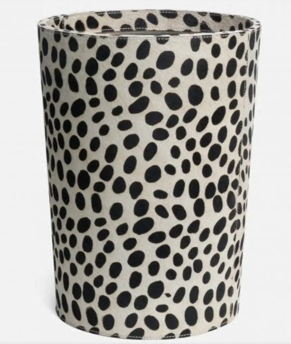 Pigeon & Poodle Lacey Round Wastebasket Dalmatian Print - Maaribu