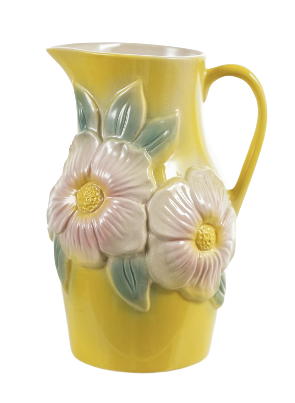 Stoneware Floral Pitcher