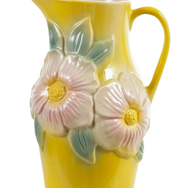 Stoneware Floral Pitcher