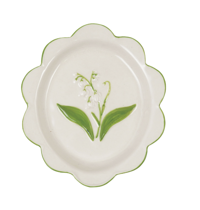 Hand-Painted Plate Lily of the Valley