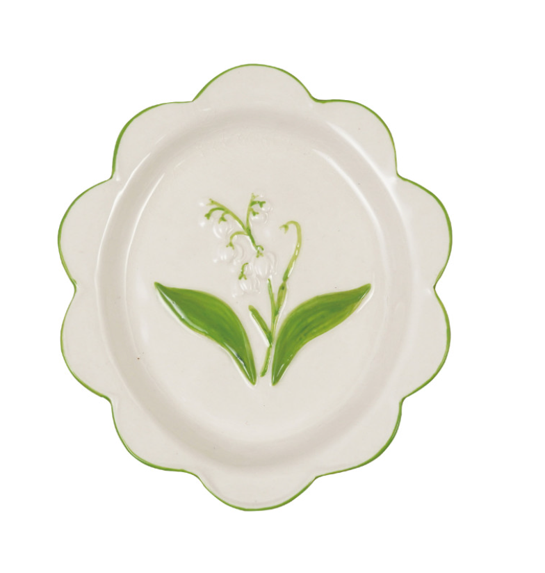 Hand-Painted Plate Lily of the Valley
