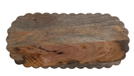 Oval Mango Wood Scalloped Serving Board