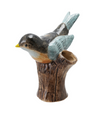 Stoneware Bird on Log Shaped Vase
