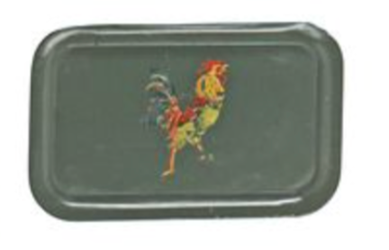 Vintage Painted Rooster Serving Tray 14x9