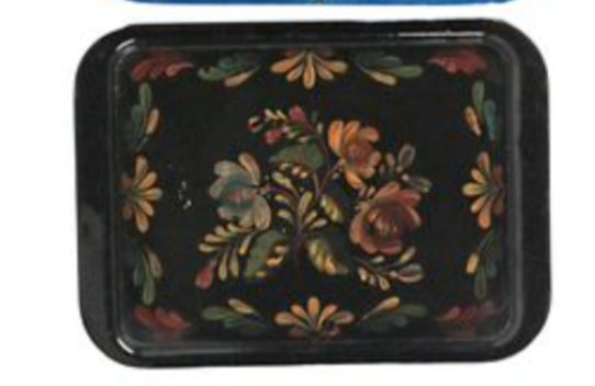 Vintage Floral Handpainted Tray 17x13