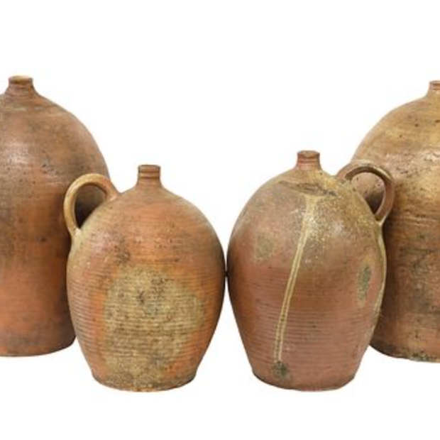 Vintage French Provinicial Stoneware Oil Jug Large