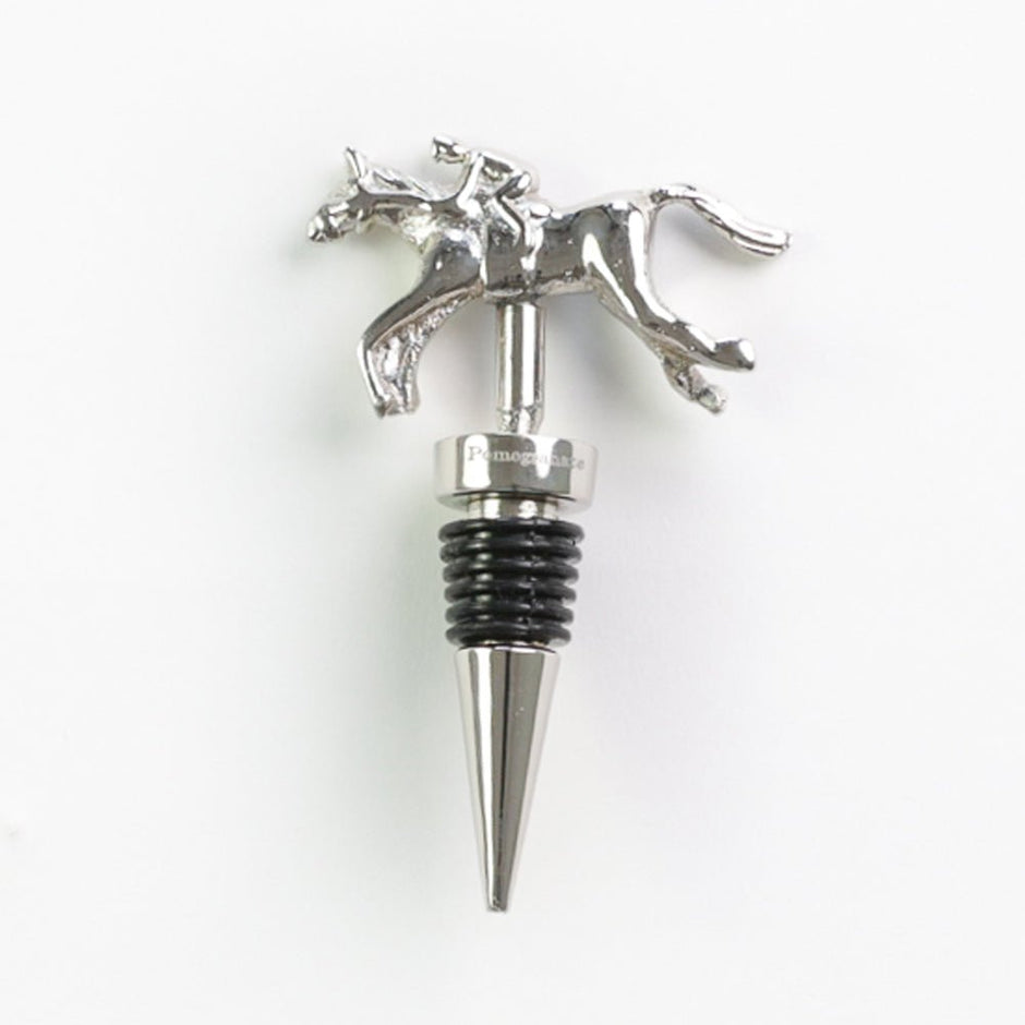 Jockey Handle Silver Bottle Stopper
