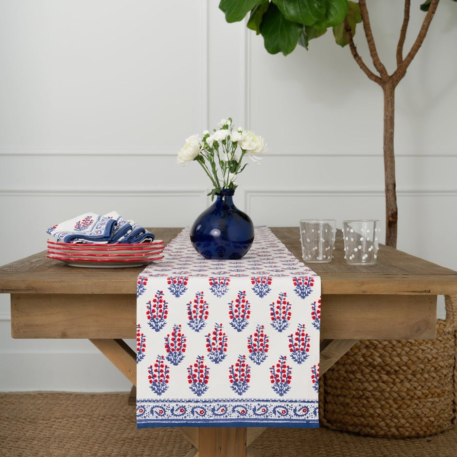 Table Runner Sagar Red & Blue