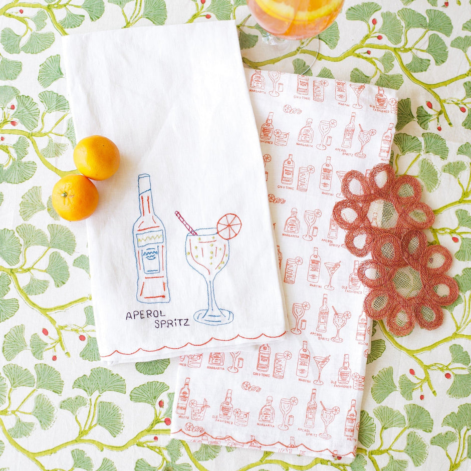 Aperol Spritz Linen Tea Towel Set/2 - Maaribu