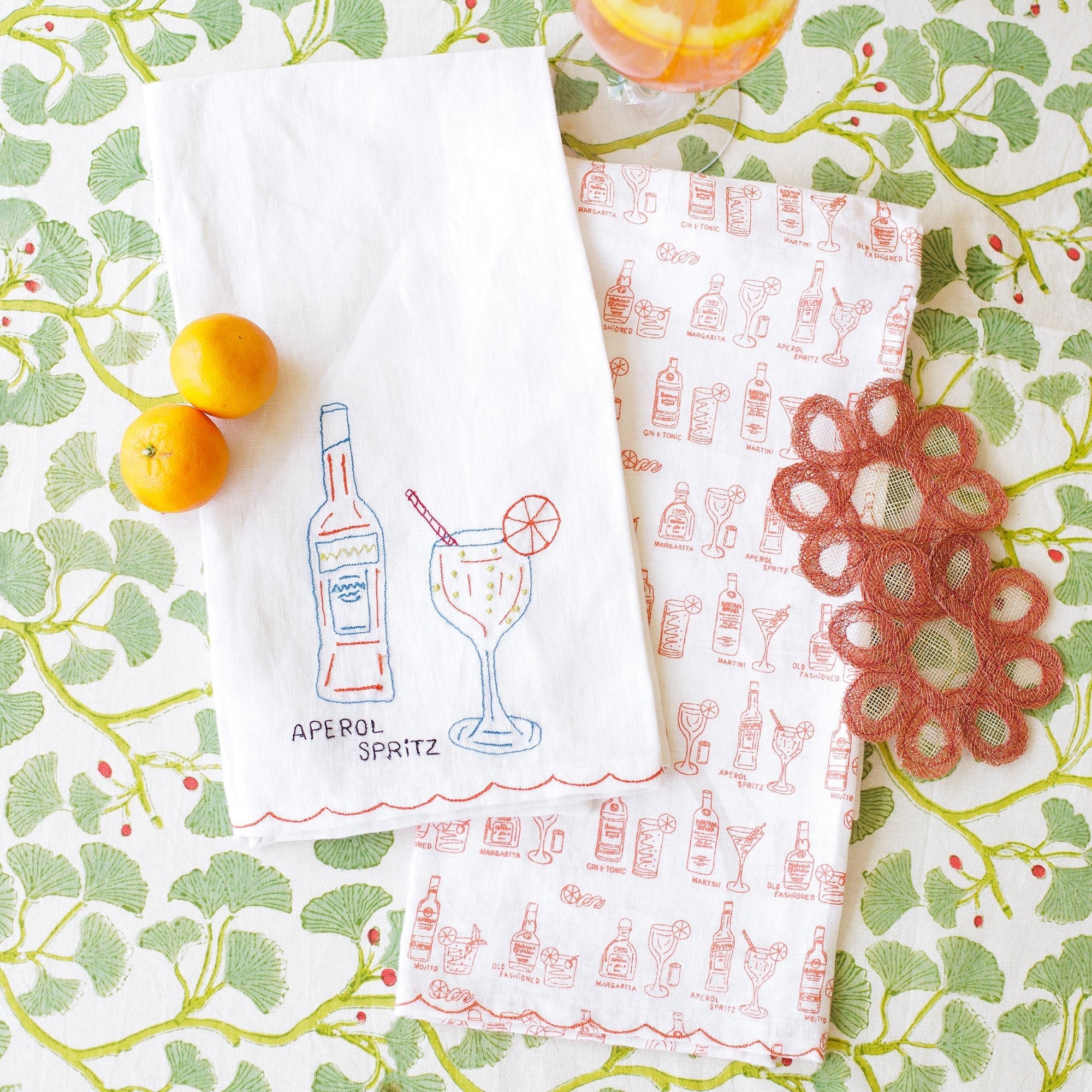Aperol Spritz Linen Tea Towel Set/2 - Maaribu