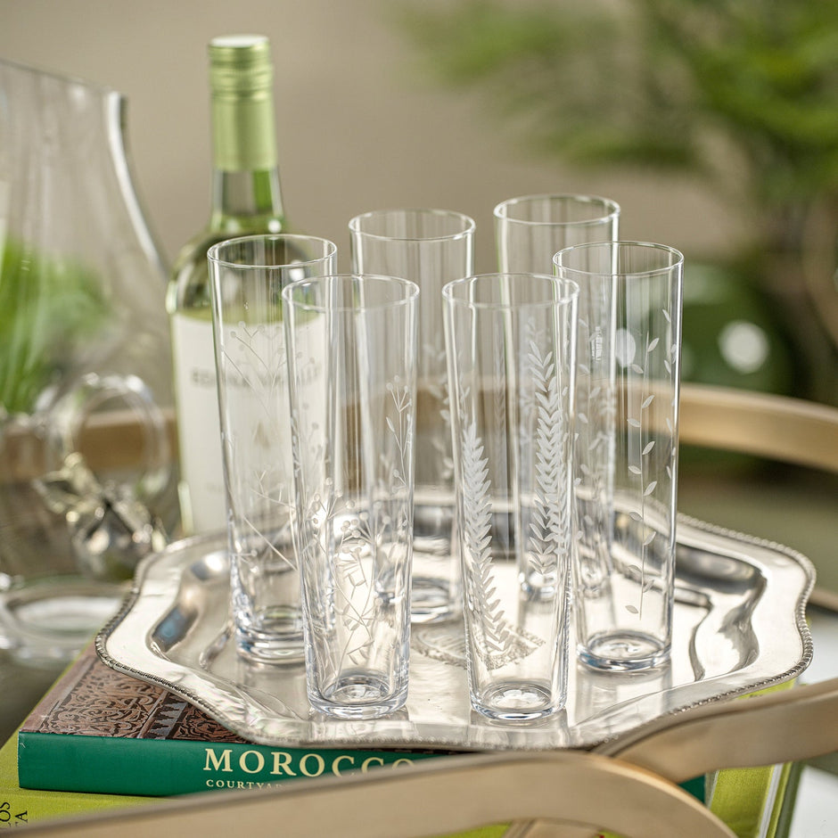 Flora Etched Champagne Flute