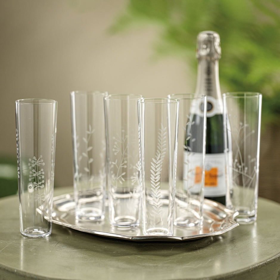 Flora Etched Champagne Flute