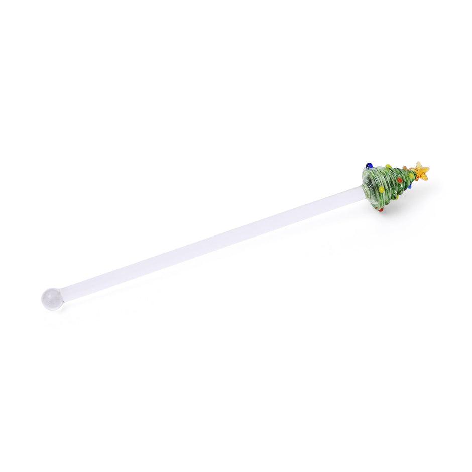 Green Tree Glass Stirrers Set/6