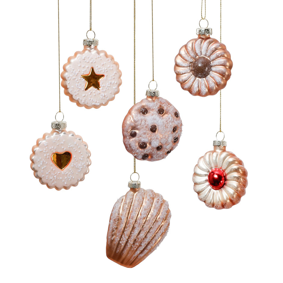 Glass Ornament Cookie Set/6 in Gift Box